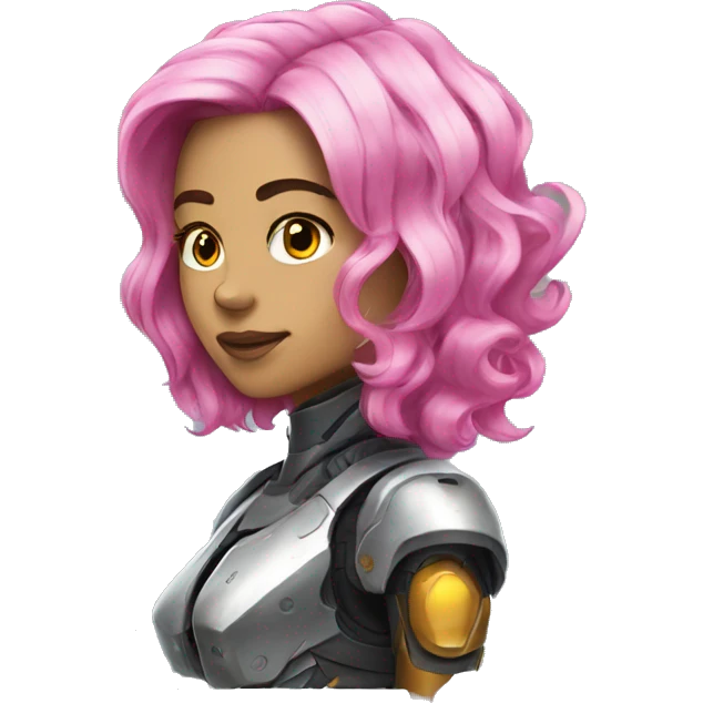 cabelo mecha rosa emoji