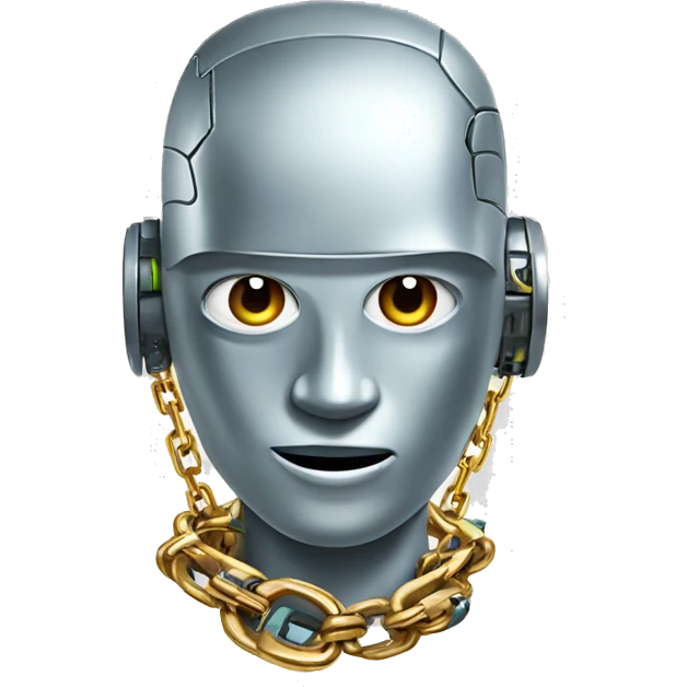 a robot with a tennis chain on neck, tennis chain emoji