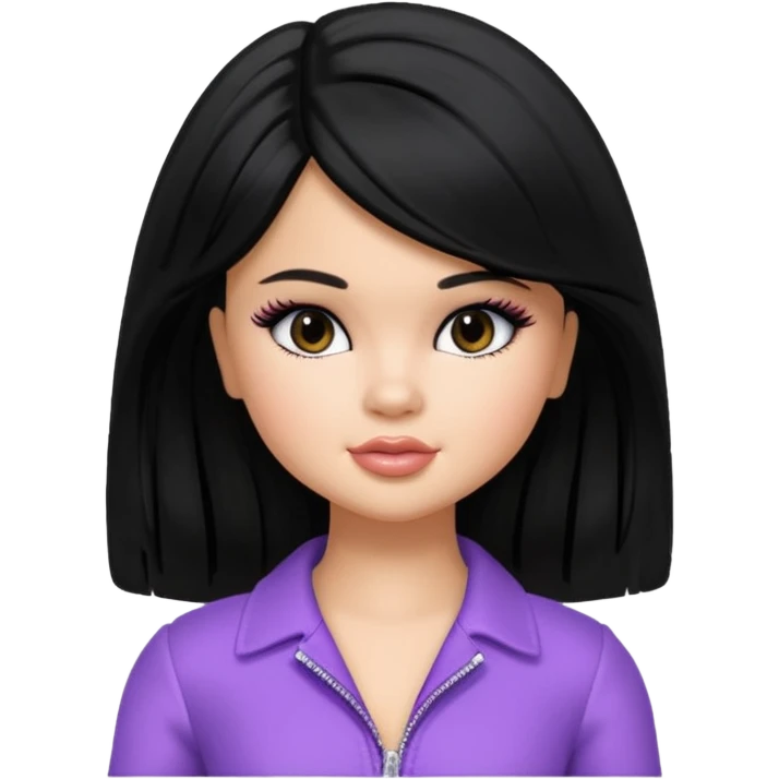 selena gomez as pretty bratz baddie, black hair emoji