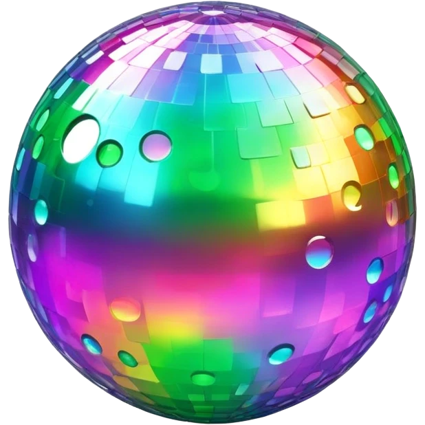 slime disco ball, shiny and colorful emoji
