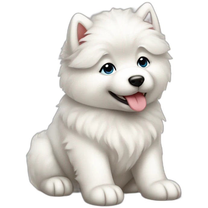 samoyed sit puppy full body emoji