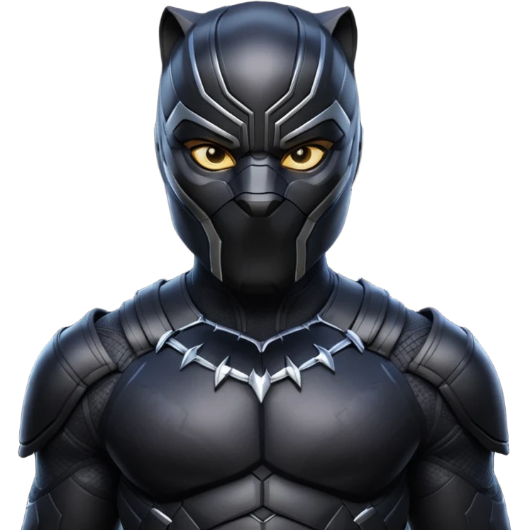 black panther marvel superhero full mask upper body shot emoji