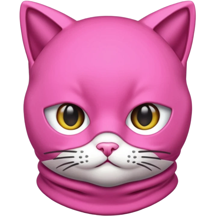 Pink Balaclava Cat emoji