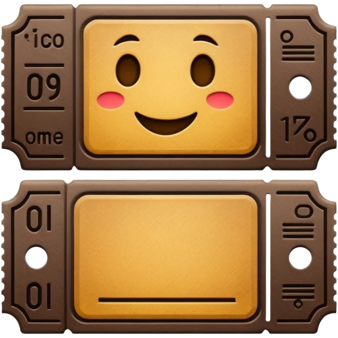 ticket without text dark brown colored emoji