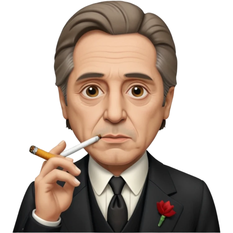 draw me brutal cold-blooded old al pacino from godfather, who will smoke ciggarete emoji