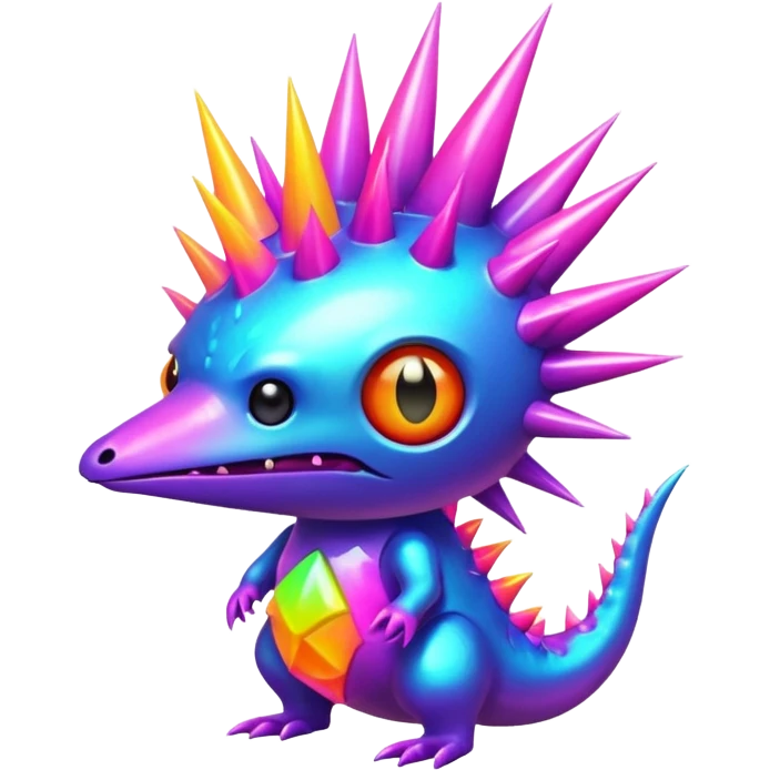 An exotic neon colorful unique bizarre eccentric Fakémon-creature emoji