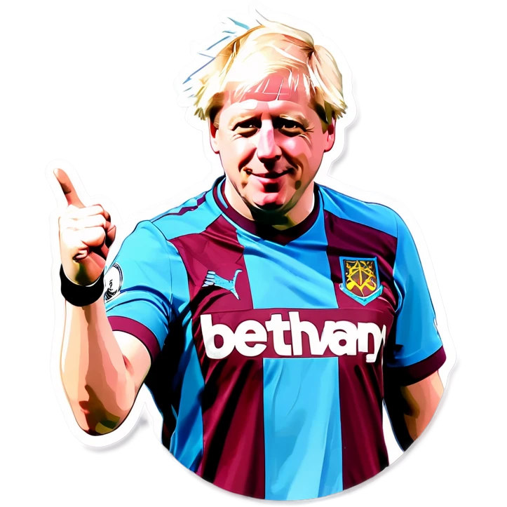 Boris Johnson in a West Ham top  emoji
