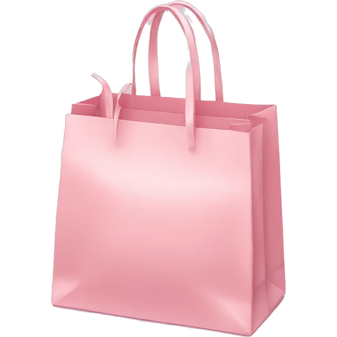 light pink shopping bag with bow emoji