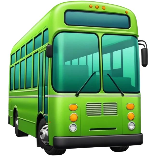 bright green city bus facing right emoji