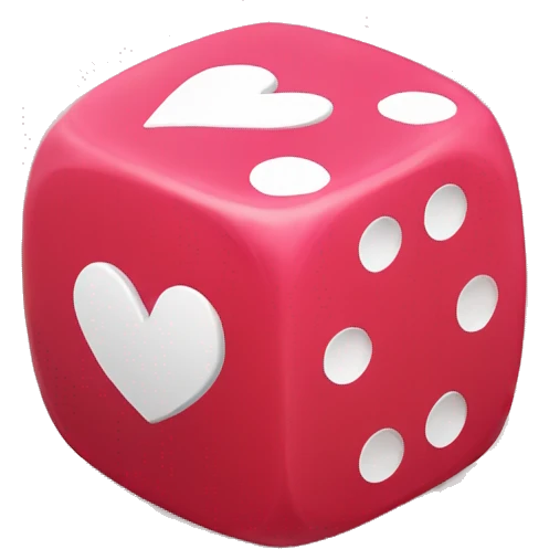 Dice with hearts emoji