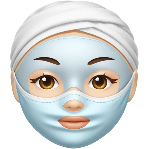 a white skincare beauty mask pack for face, made with cloth, without face emoji