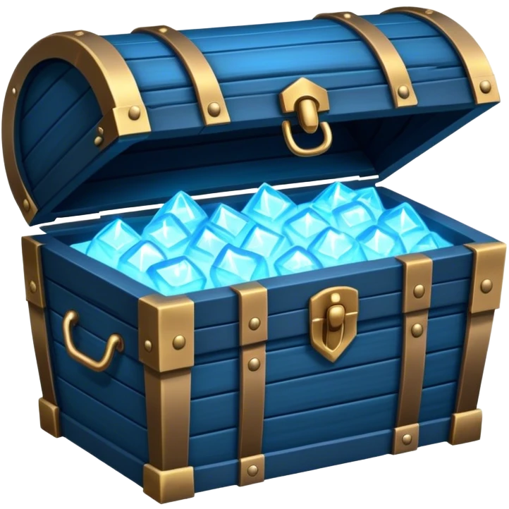 open treasure chest blue glowing emoji