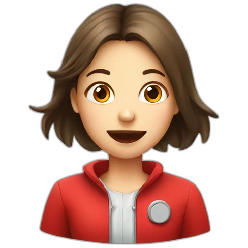 girl with red thermometer in mouth emoji
