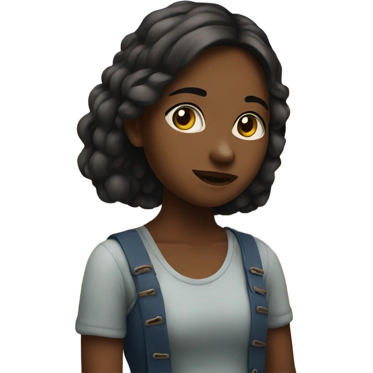A girl near the river on a summer evening emoji