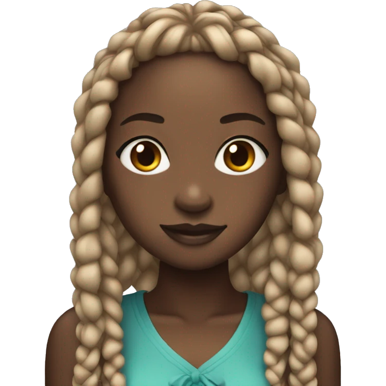 Black girl with box braids emoji