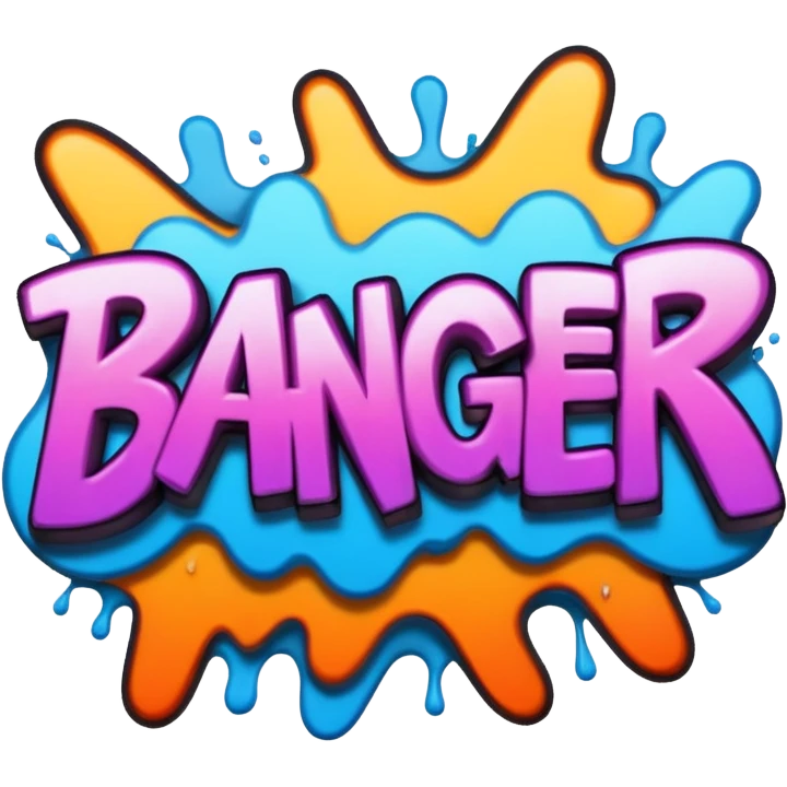 The word Banger in graffiti emoji