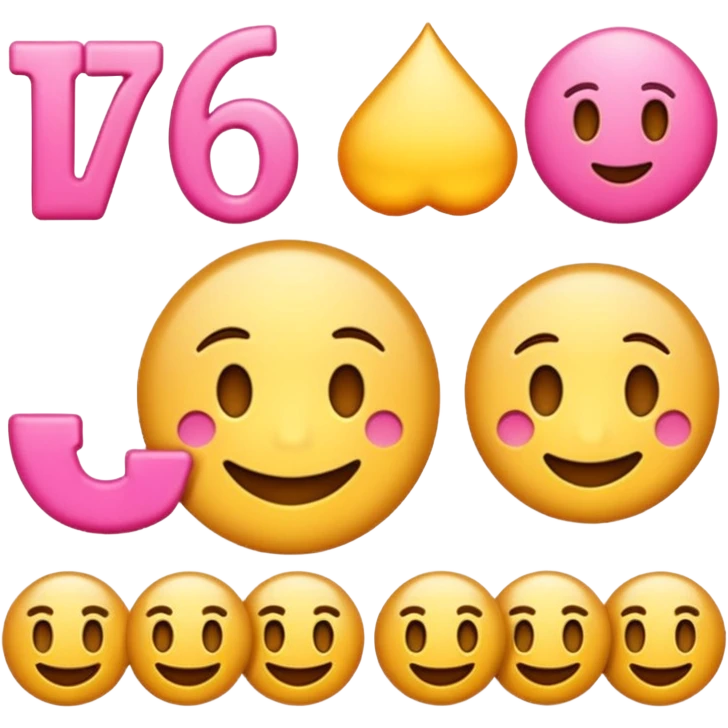 The emoji should be as letters of 7687 and the color of the font should be animated of pink and gold moving. emoji