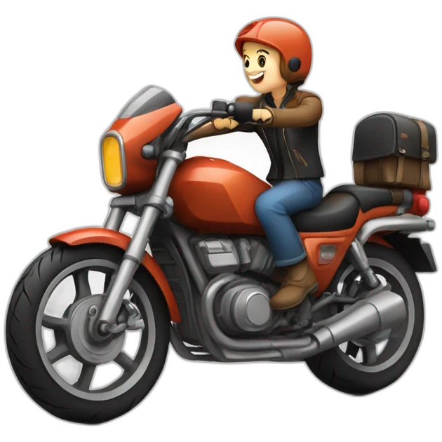 Motorrad mit Kind drauf emoji