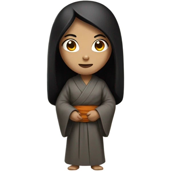 female monk with long black  emoji