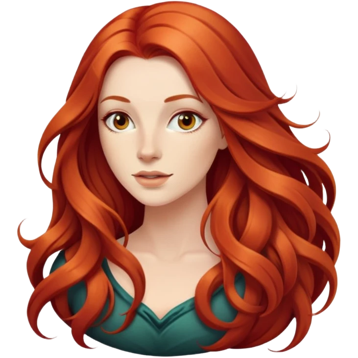 beautiful woman with long flowing red hair emoji