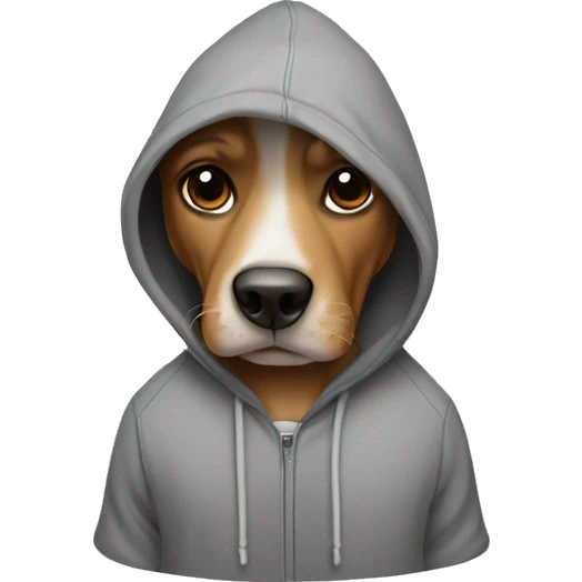 Dog wearing hoodie emoji