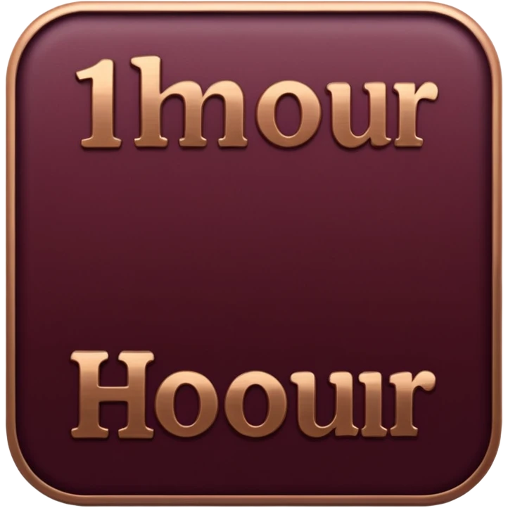 maroon inscription "1 hour" emoji
