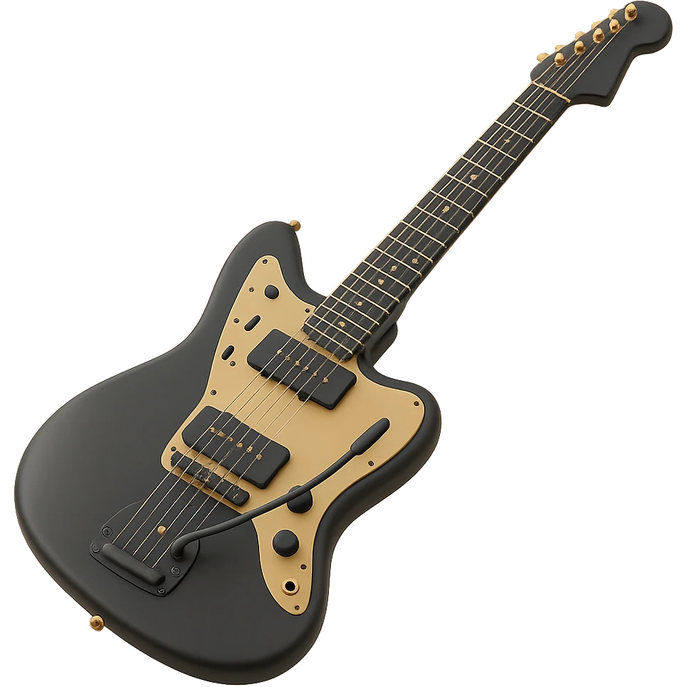 Olympic White Fender Jazzmaster guitar with classic tremolo bar emoji