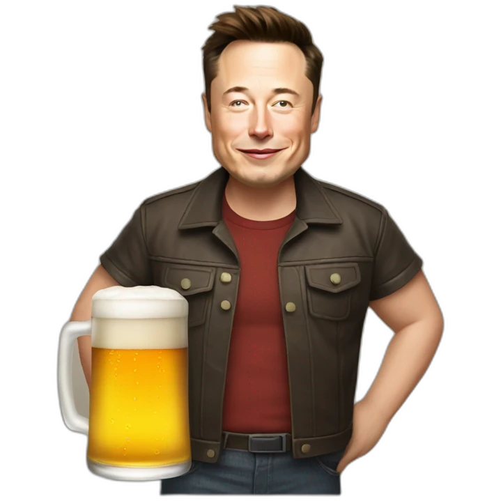 Elon musk with beer emoji