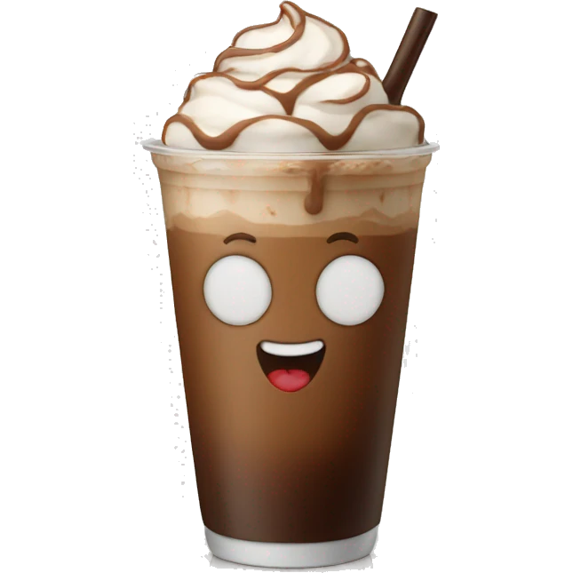 Smiling iced mocha emoji