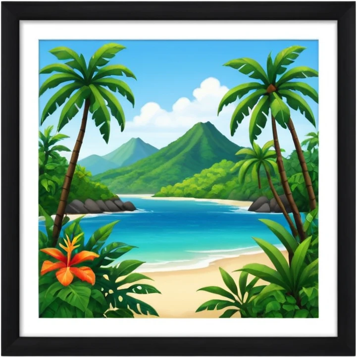 thumbnail picture mac os, painting on wall, tropics emoji