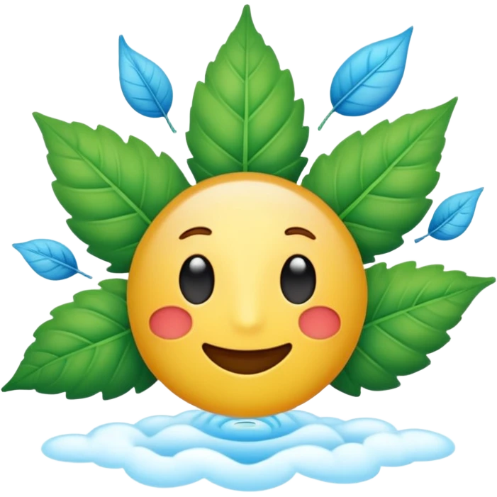 air purification emoji with a leaf and blue sky emoji