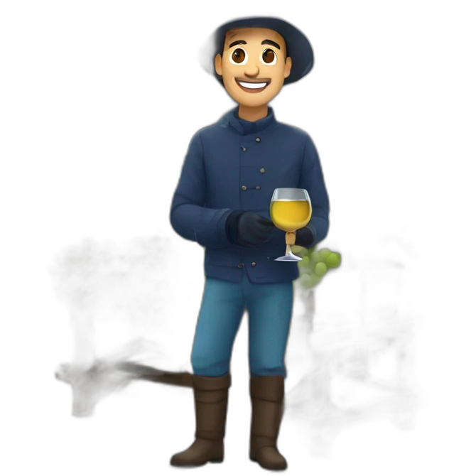 Winemaker on the Italian riviera as snow falls emoji