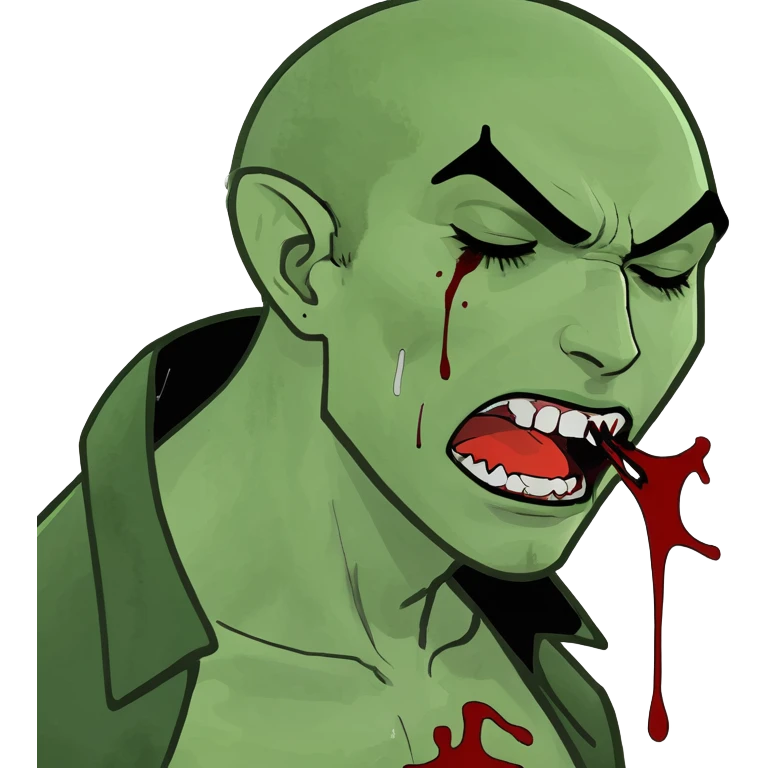 tired vampire guy crying blood. emoji