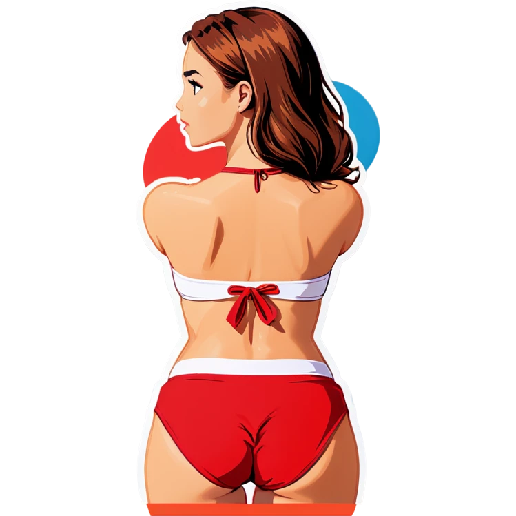 Red bikini back emoji