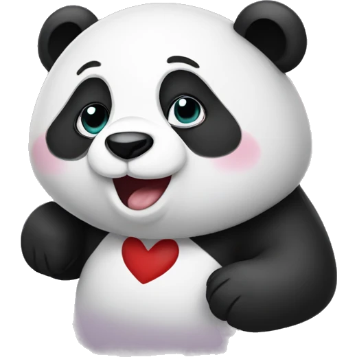 Panda with hearts for eyes  emoji
