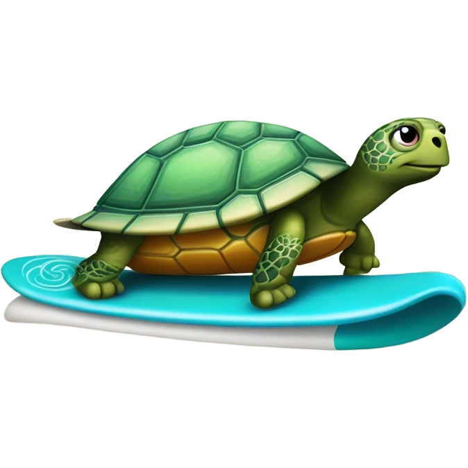 Turtle on a surfboard emoji