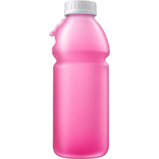 plastic bottle with crystaline pink liquid emoji