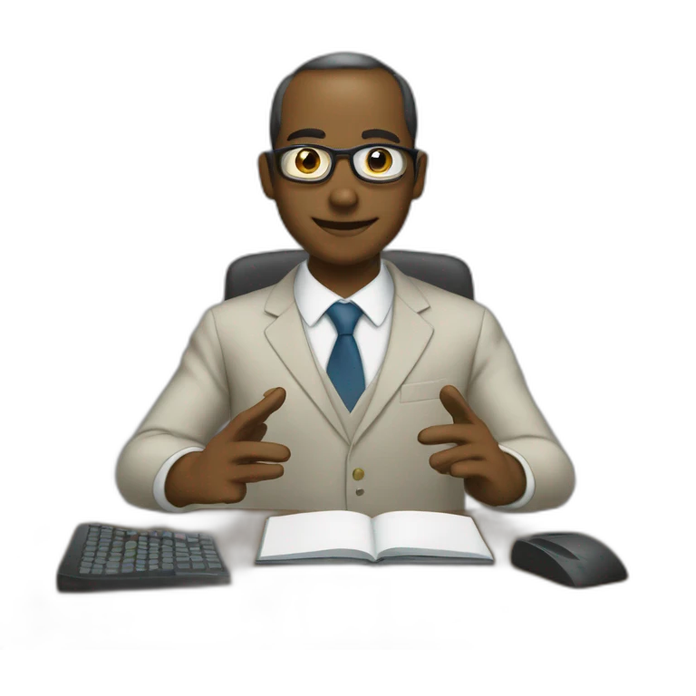 Intelectual con computadora emoji