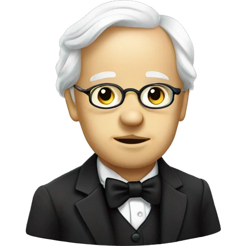 monochrome Stanislavsky with bow tie emoji