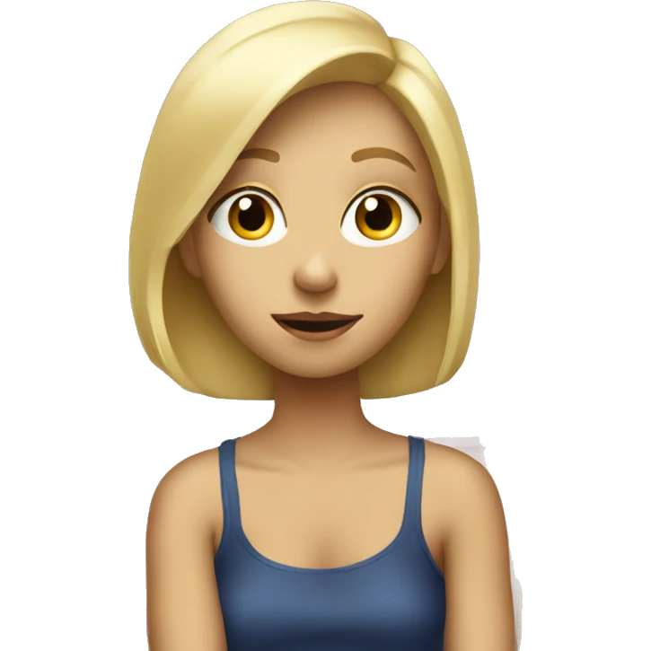 blonde girl watching tv emoji