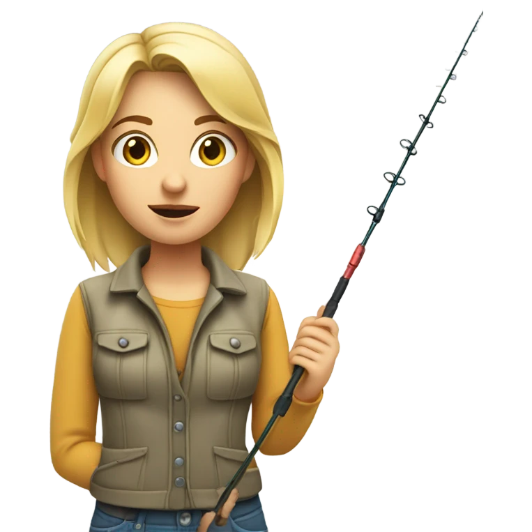 Blond lady fishing  emoji