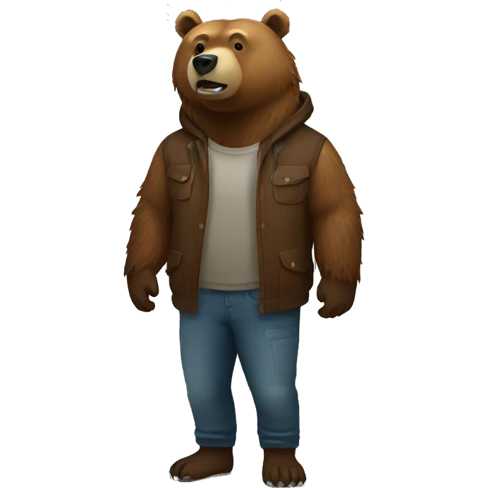 Grizzly full body emoji