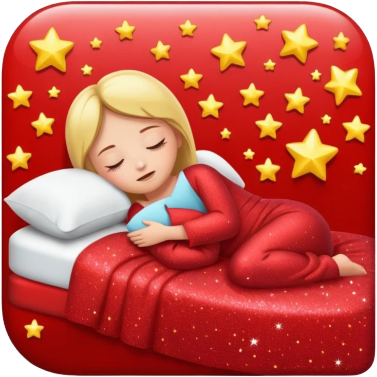 red glitter sleep Zzz emoji
