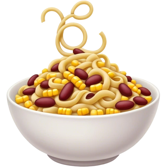 Noodles with kidneybeans and corn emoji