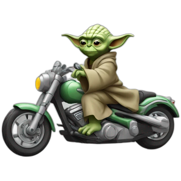 Yoda qui fait de la moto emoji