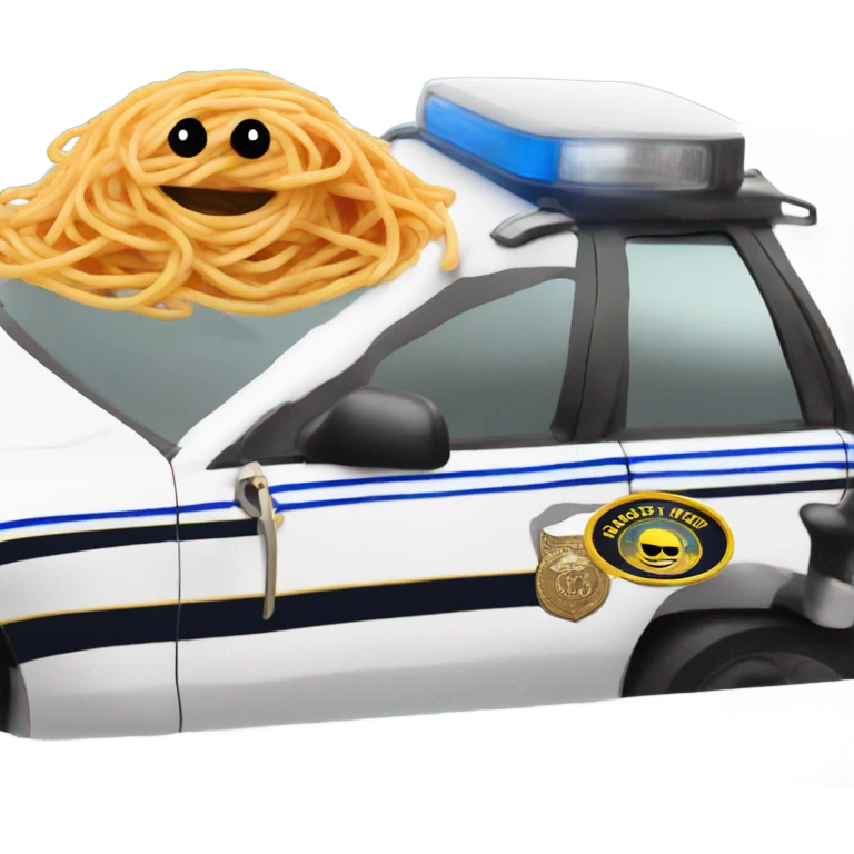 Saucy spaghetti on a cop car emoji