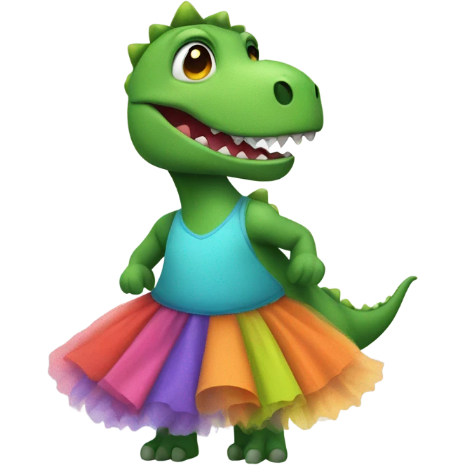 Dinosaur wearing a tutu emoji