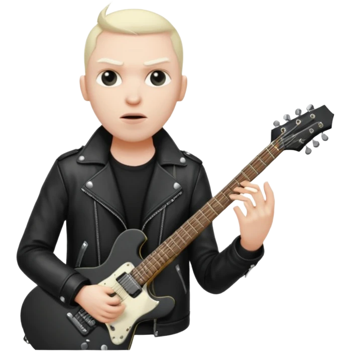 metal head with a black guitar emoji