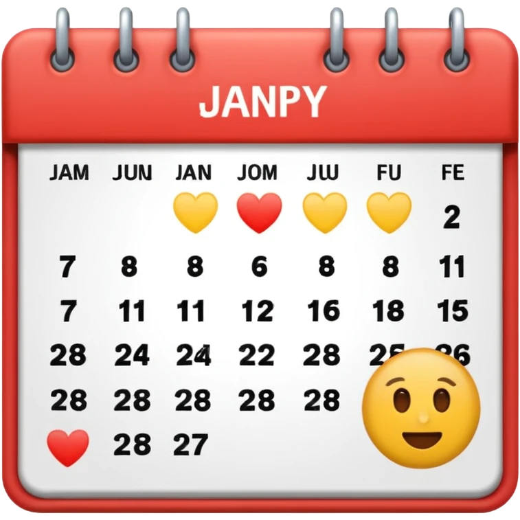January calendar flat emojy style just writte Jan 2026 emoji