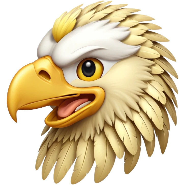 yellow eagle with a big smile winking emoji